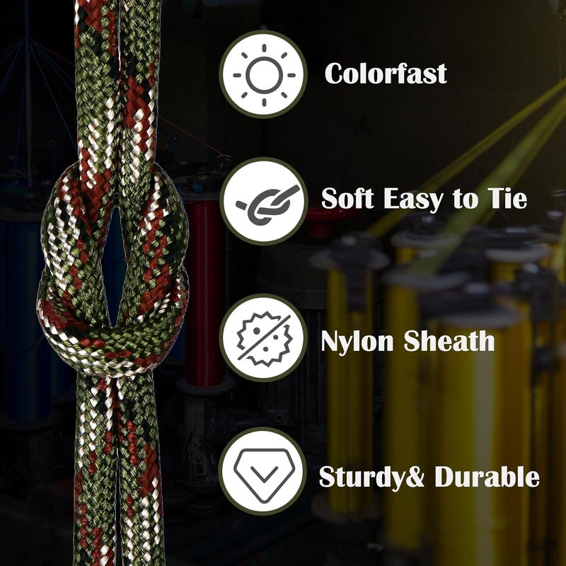 MONOBIN Paracord Rope 100FT for Making Paracord Projects, 4mm 7 Strand Parachute Cord for Lanyard, Survival Bracelets, Clothsline,Hiking - Image 2